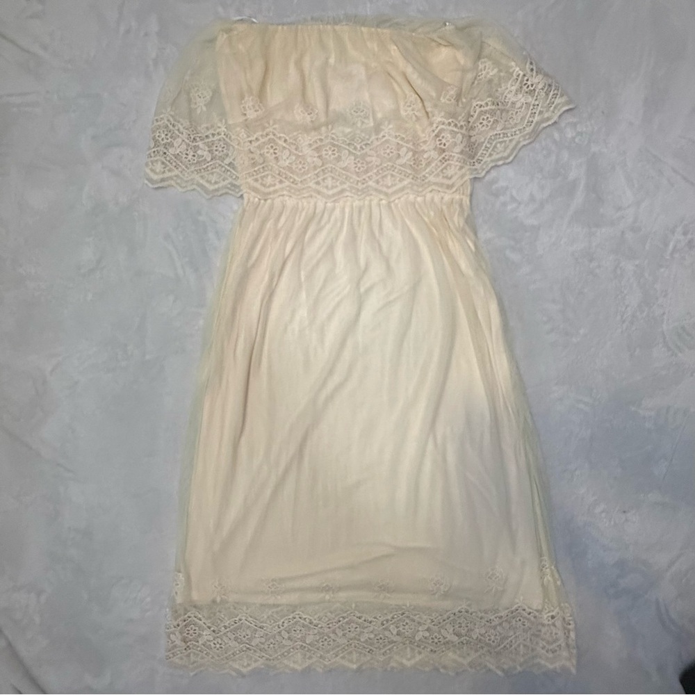 NWT Bobeau Ivory lace women’s dress size Large